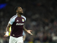 Jhon Duran centre-forward of Aston Villa and Colombia celebrates after scoring his sides first goal during the UEFA Champions League 2024/25...