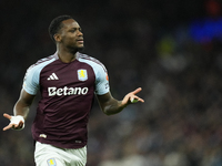 Jhon Duran centre-forward of Aston Villa and Colombia celebrates after scoring his sides first goal during the UEFA Champions League 2024/25...