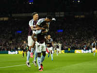 Jhon Duran centre-forward of Aston Villa and Colombia celebrates after scoring his sides first goal during the UEFA Champions League 2024/25...