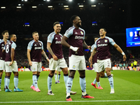 Jhon Duran centre-forward of Aston Villa and Colombia celebrates after scoring his sides first goal during the UEFA Champions League 2024/25...