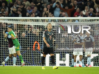 Harry Kane centre-forward of Bayern Munich and England dejected after lossing the UEFA Champions League 2024/25 League Phase MD2 match betwe...