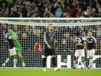 Harry Kane centre-forward of Bayern Munich and England dejected after lossing the UEFA Champions League 2024/25 League Phase MD2 match betwe...