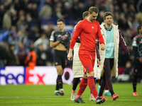 Manuel Neuer goalkeeper of Bayern Munich and Germany dejected after lossing the UEFA Champions League 2024/25 League Phase MD2 match between...