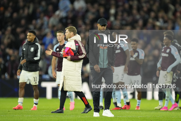 Vincent Kompany head coach of Bayern Munich after lossing the UEFA Champions League 2024/25 League Phase MD2 match between Aston Villa FC an...