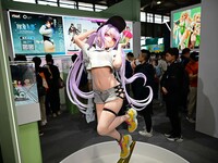 A handmade model is displayed at the Wonder Festival 2024 in Shanghai, China, on October 2, 2024. (