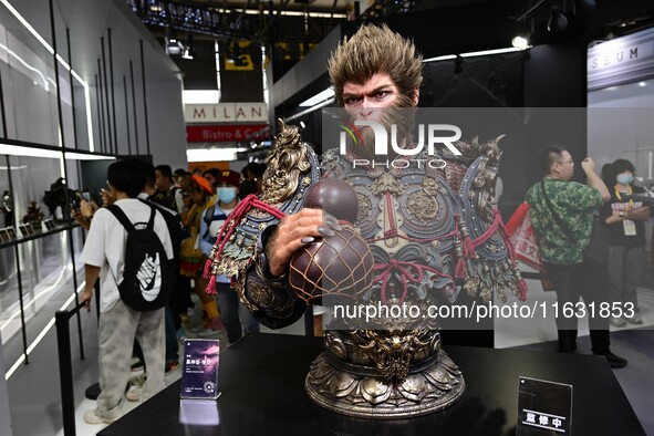 A handmade model is displayed at the Wonder Festival 2024 in Shanghai, China, on October 2, 2024. 