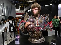 A handmade model is displayed at the Wonder Festival 2024 in Shanghai, China, on October 2, 2024. (