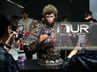 A handmade model is displayed at the Wonder Festival 2024 in Shanghai, China, on October 2, 2024. (