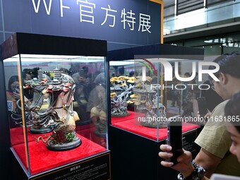 A handmade model is displayed at the Wonder Festival 2024 in Shanghai, China, on October 2, 2024. (