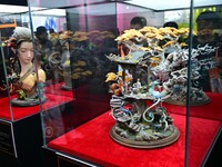 A handmade model is displayed at the Wonder Festival 2024 in Shanghai, China, on October 2, 2024. (