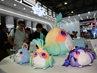 A handmade model is displayed at the Wonder Festival 2024 in Shanghai, China, on October 2, 2024. (