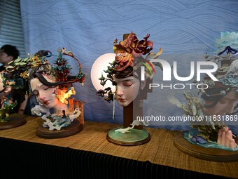 A handmade model is displayed at the Wonder Festival 2024 in Shanghai, China, on October 2, 2024. (