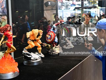 A handmade model is displayed at the Wonder Festival 2024 in Shanghai, China, on October 2, 2024. (