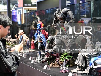 A handmade model is displayed at the Wonder Festival 2024 in Shanghai, China, on October 2, 2024. (