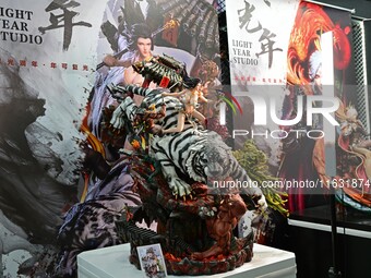 A handmade model is displayed at the Wonder Festival 2024 in Shanghai, China, on October 2, 2024. (