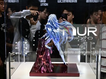 A handmade model is displayed at the Wonder Festival 2024 in Shanghai, China, on October 2, 2024. (