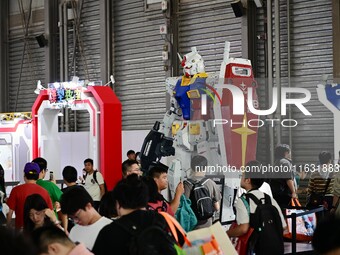 A handmade model is displayed at the Wonder Festival 2024 in Shanghai, China, on October 2, 2024. (