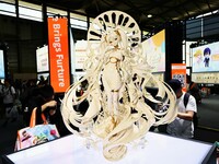 A handmade model is displayed at the Wonder Festival 2024 in Shanghai, China, on October 2, 2024. (