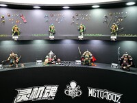 A handmade model is displayed at the Wonder Festival 2024 in Shanghai, China, on October 2, 2024. (