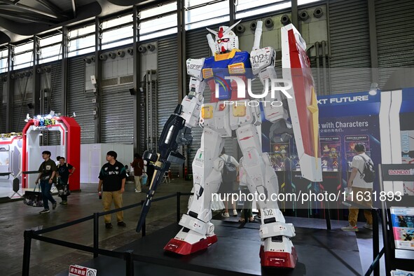 A handmade model is displayed at the Wonder Festival 2024 in Shanghai, China, on October 2, 2024. 