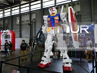 A handmade model is displayed at the Wonder Festival 2024 in Shanghai, China, on October 2, 2024. (