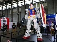 A handmade model is displayed at the Wonder Festival 2024 in Shanghai, China, on October 2, 2024. (