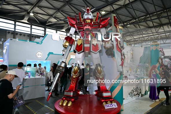 A handmade model is displayed at the Wonder Festival 2024 in Shanghai, China, on October 2, 2024. 