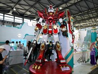 A handmade model is displayed at the Wonder Festival 2024 in Shanghai, China, on October 2, 2024. (