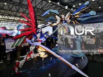 A handmade model is displayed at the Wonder Festival 2024 in Shanghai, China, on October 2, 2024. (