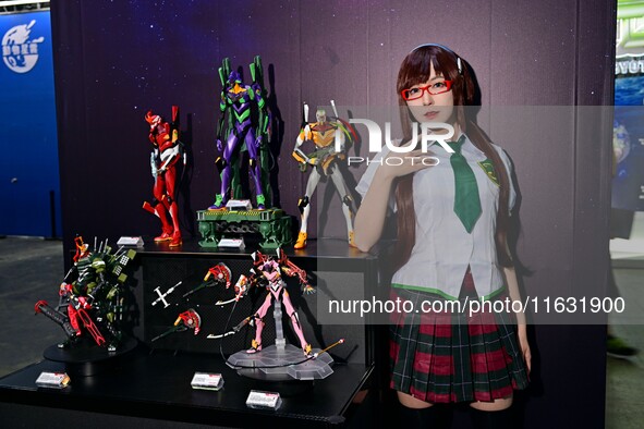 A handmade model is displayed at the Wonder Festival 2024 in Shanghai, China, on October 2, 2024. 