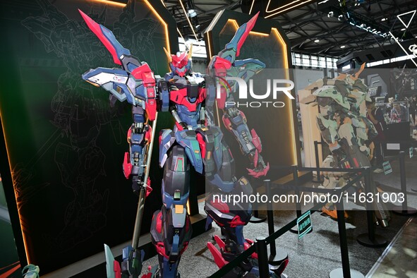 A handmade model is displayed at the Wonder Festival 2024 in Shanghai, China, on October 2, 2024. 