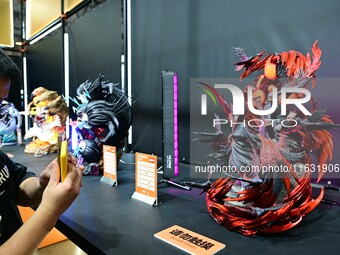 A handmade model is displayed at the Wonder Festival 2024 in Shanghai, China, on October 2, 2024. (