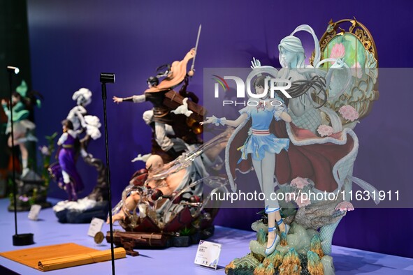 A handmade model is displayed at the Wonder Festival 2024 in Shanghai, China, on October 2, 2024. 