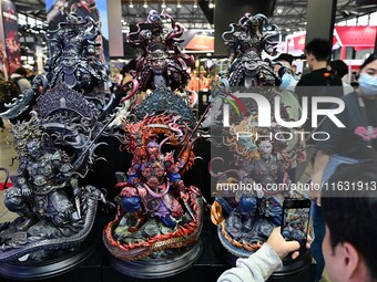 A handmade model is displayed at the Wonder Festival 2024 in Shanghai, China, on October 2, 2024. (