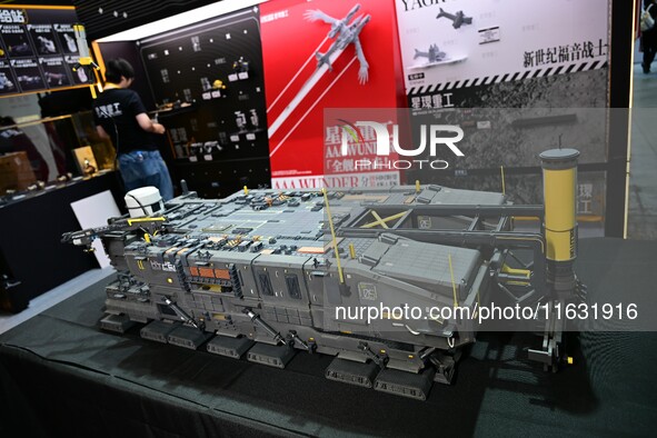 A handmade model is displayed at the Wonder Festival 2024 in Shanghai, China, on October 2, 2024. 