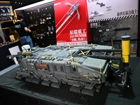 A handmade model is displayed at the Wonder Festival 2024 in Shanghai, China, on October 2, 2024. (