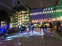 Portugal artist OCUBO art installation is seen during the opening of the Essen light festival 2024 in Essen, Germany, on October 2, 2024. (