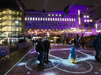 Portugal artist OCUBO art installation is seen during the opening of the Essen light festival 2024 in Essen, Germany, on October 2, 2024. (