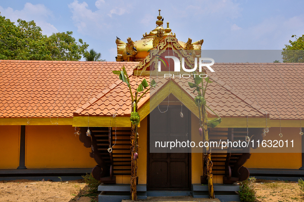 Shangumugham Devi Temple is in Thiruvananthapuram (Trivandrum), Kerala, India, on April 2, 2024. 