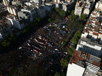 University students, unions, and social groups gather during a protest against Argentina's President Javier Milei's promise to veto a law to...