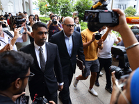 S. Iswaran, Singapore's former transport minister, arrives at the Supreme Court for sentencing after pleading guilty to bribery, obstruction...