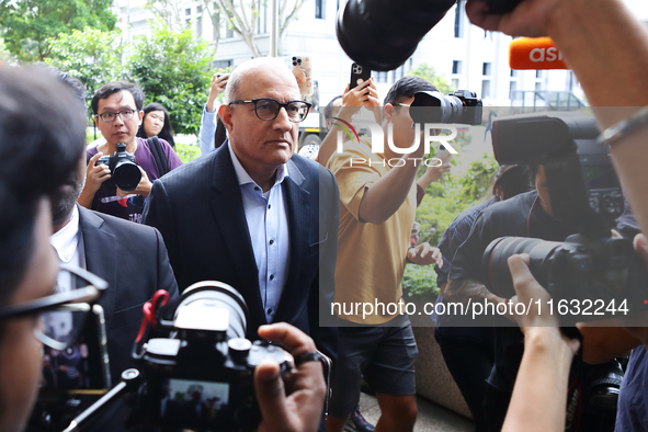 S. Iswaran, Singapore's former transport minister, arrives at the Supreme Court for sentencing after pleading guilty to bribery, obstruction...