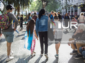 Thousands of students mobilize to the Congress of the Nation of Argentina against the presidential veto on university funding in Buenos Aire...