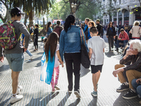 Thousands of students mobilize to the Congress of the Nation of Argentina against the presidential veto on university funding in Buenos Aire...