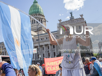 Thousands of students mobilize to the Congress of the Nation of Argentina against the presidential veto on university funding in Buenos Aire...