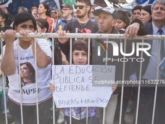 Thousands of students mobilize to the Congress of the Nation of Argentina against the presidential veto on university funding in Buenos Aire...