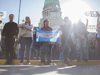 Thousands of students mobilize to the Congress of the Nation of Argentina against the presidential veto on university funding in Buenos Aire...