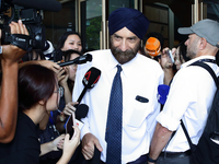 Davinder Singh, the defense counsel of Singapore's former Transport Minister S. Iswaran, leaves the Supreme Court in Singapore, on October 3...