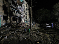 A residential building is damaged by a Russian guided missile strike in Kharkiv, Ukraine, on September 3, 2024. (