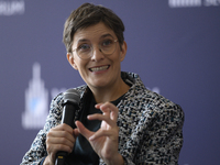 Germany's Minister of State for Europe and Climate Anna Luhrmann speaks during the Warsaw Security Forum 2024 in Warsaw, Poland on October 2...